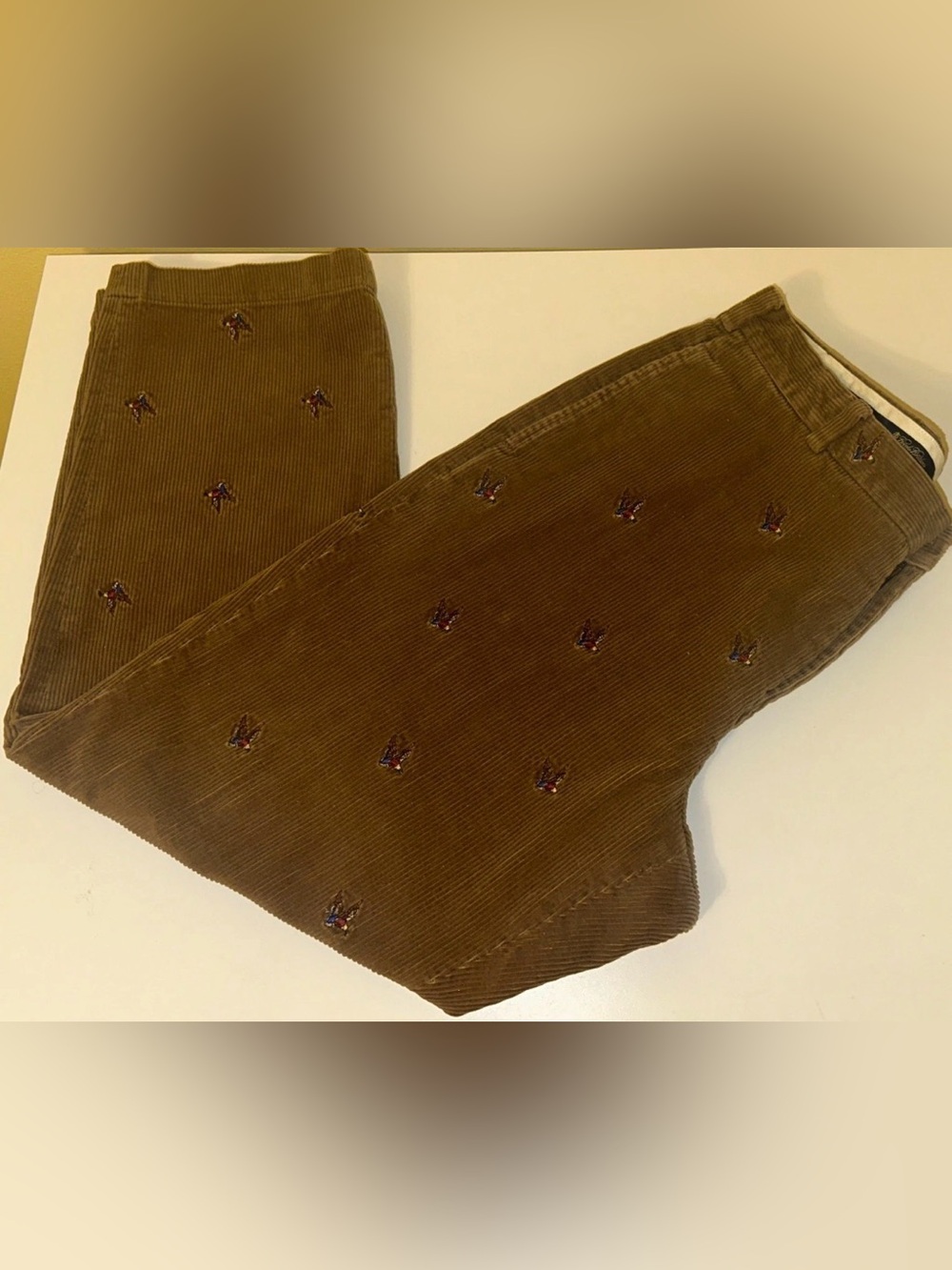 Brooks Brother Mens 38x30 Embroidered Ducks Corduroy Pants Old Money Preppy